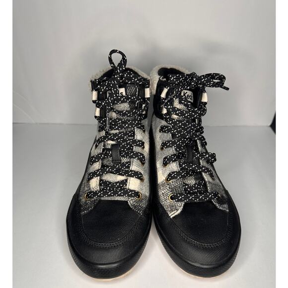 Keds Scout Textile Mix Splash Lace up Women's Black Casual Boots - Picture 1 of 9